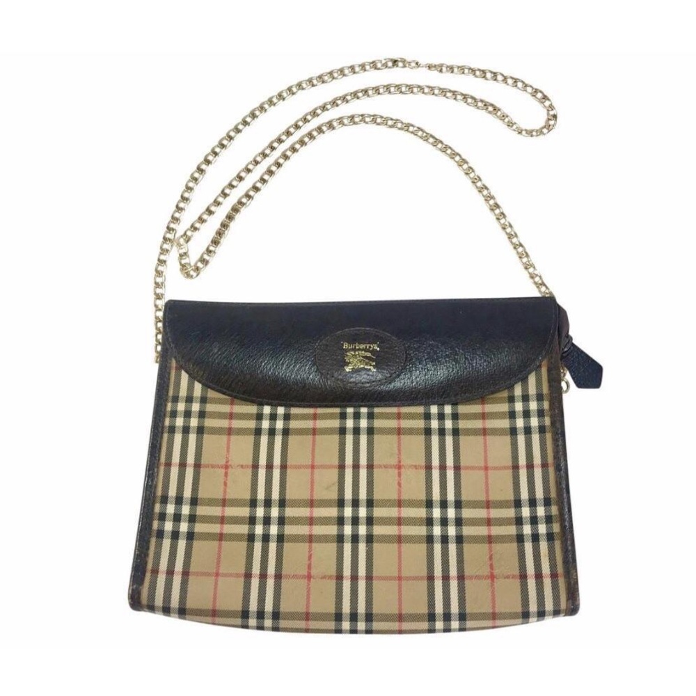 Vintage Burberry Haymarket Check Convertible Custom Crossbody Clutch Bag